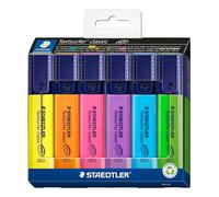 STAEDTLER Textsurfer Classic 364, rotuladores - paquete de 6, surtidos | Punta en cuña de 1-5 mm, APTO PARA IMPRESORAS DE INYECCIÓN DE TINTA, recargables - de larga duración - N.º de art. 364 C6