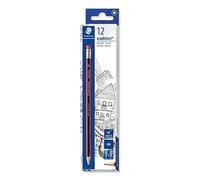 Staedtler Tradition 112 - Lápiz con goma de borrar en la punta (HB, 12 unidades)