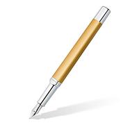 STAEDTLER Triplus 474 F11-3 - Pluma estilográfica, carcasa metálica en forma triangular ergonómica, plumín de acero F, con cartucho en color de tinta azul, 474 F11-3