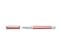 STAEDTLER Triplus 474 M20-3 - Pluma estilográfica (474 M, carcasa metálica en forma triangular ergonómica, plumín de acero M, con cartucho de tinta azul), color rosa