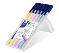 Staedtler Rotuladores Triplus Color 323 SB6CS01, punta fina, estuche 6 colores pastel