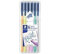 Staedtler Rotuladores Triplus Color 323 SB6CS01, punta fina, estuche 6 colores pastel