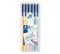 Staedtler Triplus Color 323 SB6CS01. Rotuladores de colores de punta fina multicolor. Estuche con 6 colores Pastel