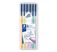 Staedtler Triplus Color 323 SB6CS01. Rotuladores de colores de punta fina multicolor. Estuche con 6 colores Pastel