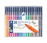 STAEDTLER Triplus Color - Estuche con 20 Rotuladores de Colores Brillantes. Punta de Fibra