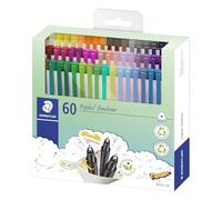 STAEDTLER triplus fineliner 334 - 60 colores, 0,3 mm | Cuerpo triangular ergonómico, tinta lavable al agua - para colorear - Art.-Nr. 334 C60