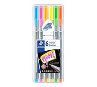 Staedtler Rotulador de punta fina Triplus Fineliner 334, multicolor, paquete de 6
