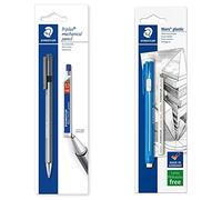 STAEDTLER Triplus Micro 77425BK25D - Portaminas (forma triangular, 0,5 mm, con recambios) & 528 50BKDA. Portagomas para papel y papel vegetal. Paquete con una unidad de goma de recarga.
