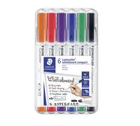 Staedtler Rotuladores para pizarra blanca Lumocolor 341 WP6 Compact 6 colores 1,0-2,0 mm