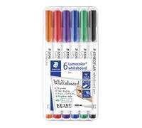 Staedtler WB Marker Lumocolor round 1mm assorted colors (6)