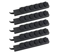 Stagecaptain PSO-6 BK Regleta Exterior de 6 Tomas IP44 Set de 5, 5 m/ 3x 1 | Protegida contra cuerpos extraños y salpicaduras según clase IP44, Tomas giradas 45° con protección infantil, 5 m/ 3x 1