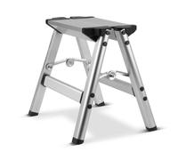 STAHLWERK Escalera Plegable KT-1 ST con 120 kg de Capacidad de Carga Escalera de Aluminio. Escalera Plegable, Escalera de Tijera, Taburete, Taburete con peldaño Antideslizante