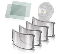 STAHLWERK Juego de 6 discos de repuesto para casco de soldadura automático Raptor 3 en 1 - Juego de 6 lentes de repuesto / visera, cristal protector de soldadura interior y exterior, lentes de