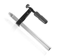 STAHLWERK Pinza para mesas de soldadura 80 x 300 mm con sistema de agujeros D 22 mm para fijar piezas de trabajo Eje niquelado Perfil guía Empuñadura totalmente engomada