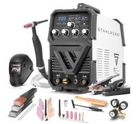STAHLWERK Soldador combinado 2 en 1 AC/DC TIG 200 ST - Equipo completo - Máquina de soldar TIG & MMA (Electrodo/ARC) hasta 200 A, encendido HF, Anti-Stick, modo 2T & 4T, soldadura AC TIG para aluminio