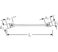 Stahlwille 29 Llave articulada doble FLEXI de 10 x 11 mm, modelo 43011011 (llave articulada)