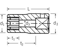 Stahlwille 40 TX E 4 - Vaso Torx 1/4""