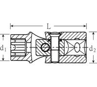 Stahlwille, cabeza articulada Torx de 3/8", modelo 47 TX E 14