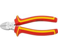 STAHLWILLE Cortador lateral VDE 160 mm, cromado, para cortar cables y alambres blandos y duros, también cable de piano, mangos de 2 componentes aislados VDE hasta 1000 V