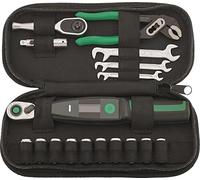 STAHLWILLE Juego de herramientas para bicicleta (18 piezas, llave dinamométrica electrónica de 1/4", 1-20 Nm, Torx y hexágono interior, en práctica bolsa para marco)