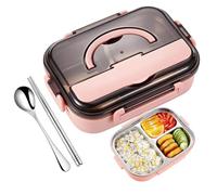 Stainless Steel Lunch Container - 1000ml Divided Leakproof Snackle Box