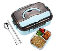 Stainless Steel Lunch Container - 1000ml Divided Leakproof Snackle Box