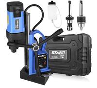 STAKO Taladro magnético de 1800 W con maletín ST-28RE+ máx. Ø80 mm - 16500N fuerza magnética - Taladro de núcleo portátil para trabajar metal con Weldon 19 mm MK3 y portabrocas B16 3-16 mm - Juego de
