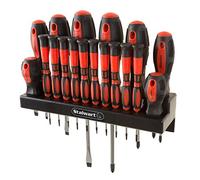 Stalwart 75-HT4088 - Juego de 18 destornilladores con soporte de pared y puntas magnéticas, kit de precisión con planos, Phillips y Torx