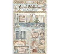 Stamperia - Cards Selection, Acid-Free, Printed on 2 Sides, Choice of Sizes and Designs, Perfect for Hobbies, Crafts and Gifting (White Christmas) (7 Cards, 5 Tags, 1 Bookmark)