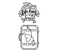 STAMPERIA INTERNATIONAL, KFT Camiseta Cling Stamps, Maleta Life Time by Johanna Rivero, talla única