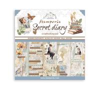 Stamperia - Scrapbook Paper Pad for Scrapbooks, Albums, Card Making, Bullet Journalling and More, Acid Free, Double-Sided, Perfect for Hobbies, Crafts, and Gifting (Secret Diary) (30,5 x 30,5 cm)