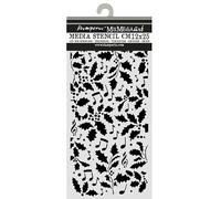 Stamperia - Thick Stencil for Scrapbooks, Albums, Cards, Bullet Journals, and More, Flexible Material, Easy to Clean, Perfect for Crafts and Gifting (Christmas, Holly and Leaves)