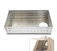 Stand de piedra de sauna: cesta de de acero inoxidable plegable para calentador de sauna de leña | Pastelera de caja de fuego de carbón de servicio pesado para carpa de sauna, baño de vapor al ai