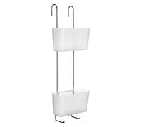 Tatay Cesta de ducha colgante 2 alturas 100% inoxidable sin taladro 20x13x59 cm Glacé