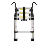 STANEW Escalera Telescópica de 3.2m de Aluminio, Plegable, Reposabrazos Extraíble, Multifunción Portátil Plegable Extensible, Carga Máxima de 150 kg