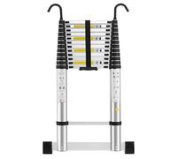 STANEW Escalera Telescópica de 5 m de Aluminio, Plegable, Reposabrazos Extraíble, Multifunción Portátil Plegable Extensible, Carga Máxima de 150 kg