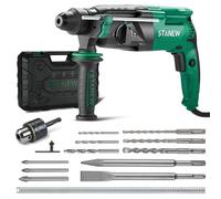 STANEW Taladro Percutor con Cable SDS Plus 950W y 16 Accesorios, Martillo perforador con 0-1150RPM/5100BPM con 4 Funciones y Embrague de Seguridad, Velocidad Variable, Hormigón, Acero, Madera