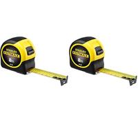 STANLEY 0-33-728, Flexómetro Blade Armor, largo 8m x ancho 32mm, Gama FatMax, Cinta gruesa, Más resistente, Recubrimiento Mylar antiabrasión y anticorrosión (Paquete de 2)