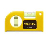 Stanley Nivel de bolsillo 0-42-130 – 2 burbujas, aluminio, base magnética, precisión 2 mm/m