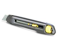 Stanley Cúter Interlock 1-10-018 18 mm – armazón metálico, cuchilla ajustable, fácil de transportar