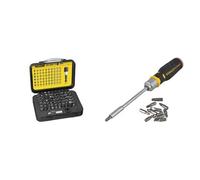 Stanley 1-13-902 - Juego de 60 puntas destornilladores + FatMax bit-destornillador/Bit - destornillador con carraca 12 Bits, FMHT0-62690