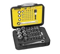 Stanley Juego de puntas de destornillador y vasos 1-13-907 Expert 14" con carraca, 39 piezas