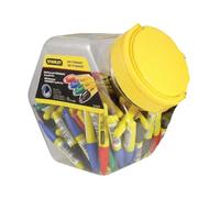 Stanley 1-47-329 - Mini marcador permanente punta fina, 72 unidades, colores negro, azul, rojo, verde