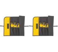 STANLEY 1-93-601 - Bolsa portaherramientas, 1 compartimento con cremallera, Lona de nylon de 600 deniers, 12 bolsillos con compartimentos, Solapa protectora, Cierre con correa (Paquete de 2)
