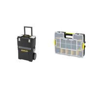 Stanley 1-93-968 - Taller móvil para Herramientas 2 en 1, 47,3 x 30,2 x 62,7 cm + 1-94-745 - Organizador SortMaster 44.2 x 9.2 x 33.3 cm