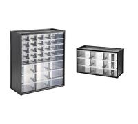 Stanley 1-93-981 Caja De Almacenamiento Con 39 Compartimentos + 1-93-978 - Caja De Almacenamiento Para Piezas Pequeñas Con 9 Cajones