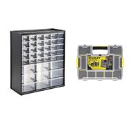 Stanley 1-93-981 - Caja de Almacenamiento con 39 Compartimentos, Marco de Polipropileno + Organizador SortMaster Junior, Compartimentos ampliables
