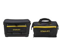 STANLEY 1-96-193 - Bolsa para herramientas con tapa plana, 44.7 x 26.2 x 25.1 cm, base reforzada & 1-93-330 - Bolsa para Herramientas 30 x 25 x 13 cm, Nylon, 8 compartimentos interiores