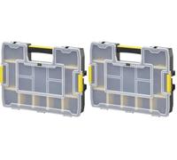 STANLEY 1-97-483 - Organizador SortMaster Junior, compartimentos ampliables, Color Negro (Paquete de 2)