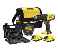 Stanley - 18V AKU vrtačka s příklepem s příslušenstvím, 2x aku 2,0 Ah Li-Ion, nabíječka SFMCD711DSA-QW